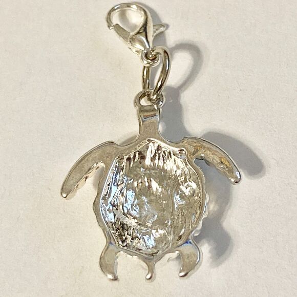 Sea Turtle Clip On Charm Zipper Pull Purse Bag Silver Tone Nautical Island Beach - Picture 5 of 8